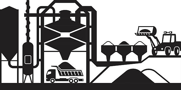 Asphalt mixing plant - vector illustration